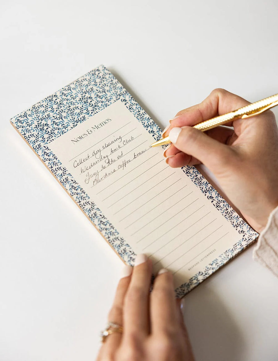 Bespoke Letterpress - Bluebloom Ivy Notes & Memos List DL Notepad