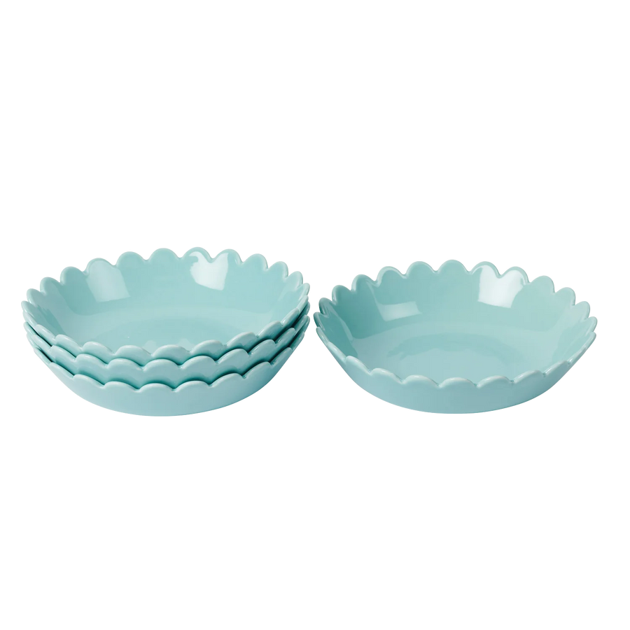 In The Roundhouse - Scallop Bowls - Duck Egg Blue - Set of 4