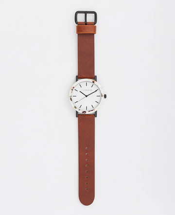 The Horse - The Resin - Nougat Shell / White Dial / Tan Leather