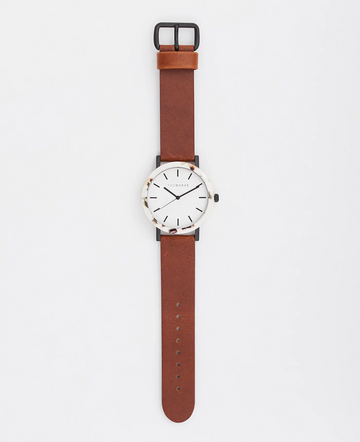 The Horse - The Resin - Nougat Shell/ White Dial/ Tan Leather