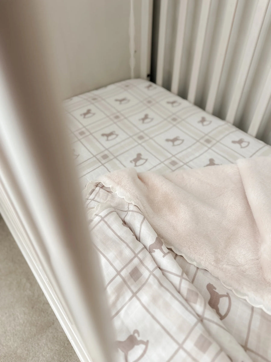 Pop Ya Tot - The Rocking Horse Fur Lined Cot Blanket