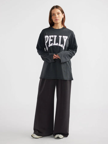 Ena Pelly - Vintage Collegiate Long Sleeve Tee - Vintage Black/Lavender
