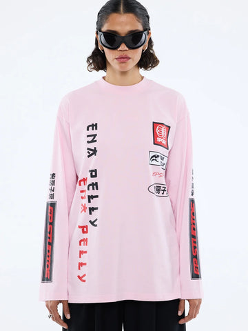Ena Pelly - STREET SIGNS LONG SLEEVE TEE - PINK
