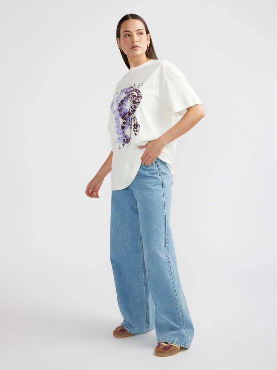 Ena Pelly - Dual Snakes Tee - Vintage White