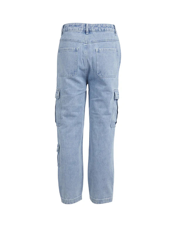 Eve Girl - Avery Cargo Jean - Denim - Kids Size 8-14
