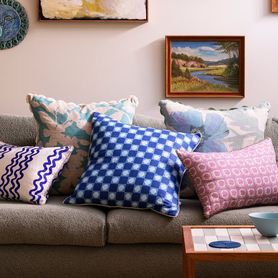 Bonnie & Neil - Geranium Turquoise 60cm Cushion