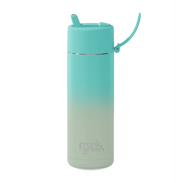 Frank Green - Stainless Steel Ceramic Reusable Bottle - Bondi Bliss w/ Flip Straw Lid - 20oz