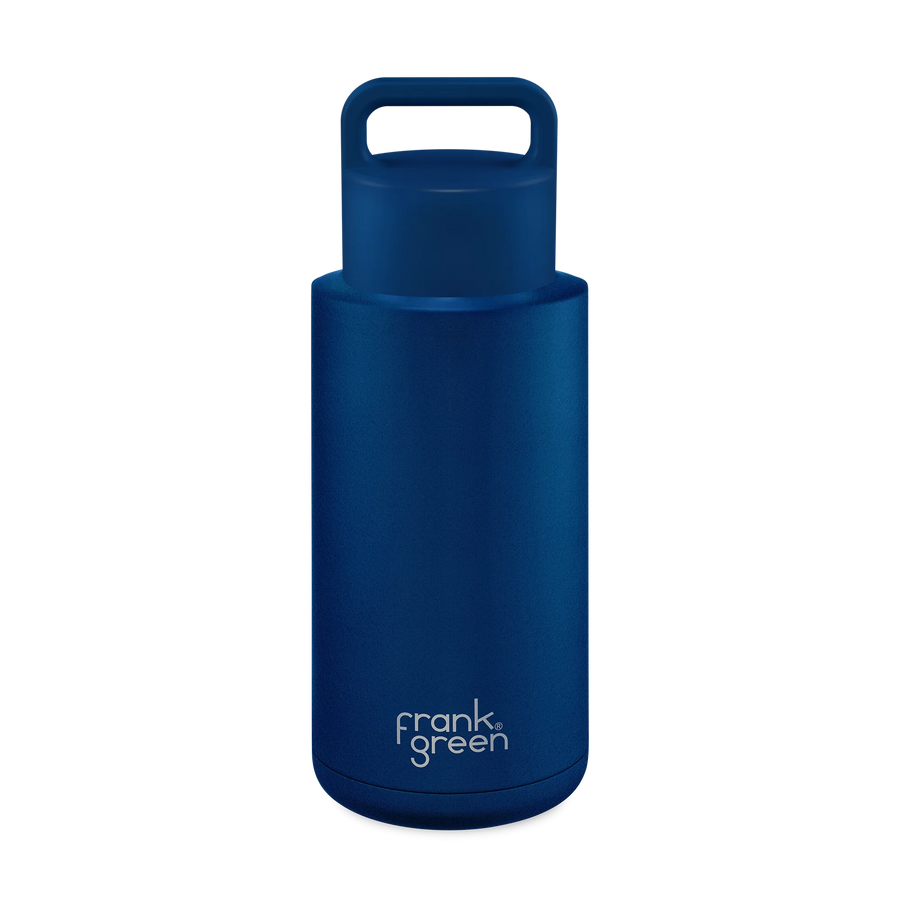 Frank Green - 34oz Stainless Steel Ceramic Reusable Bottle (Grip Finish) - Deep Ocean