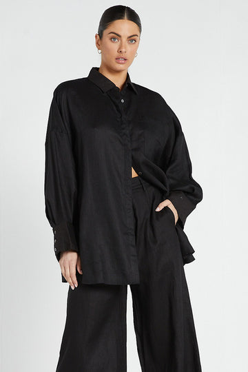 Bohemian Traders - Oversized Long Sleeve Shirt - Black