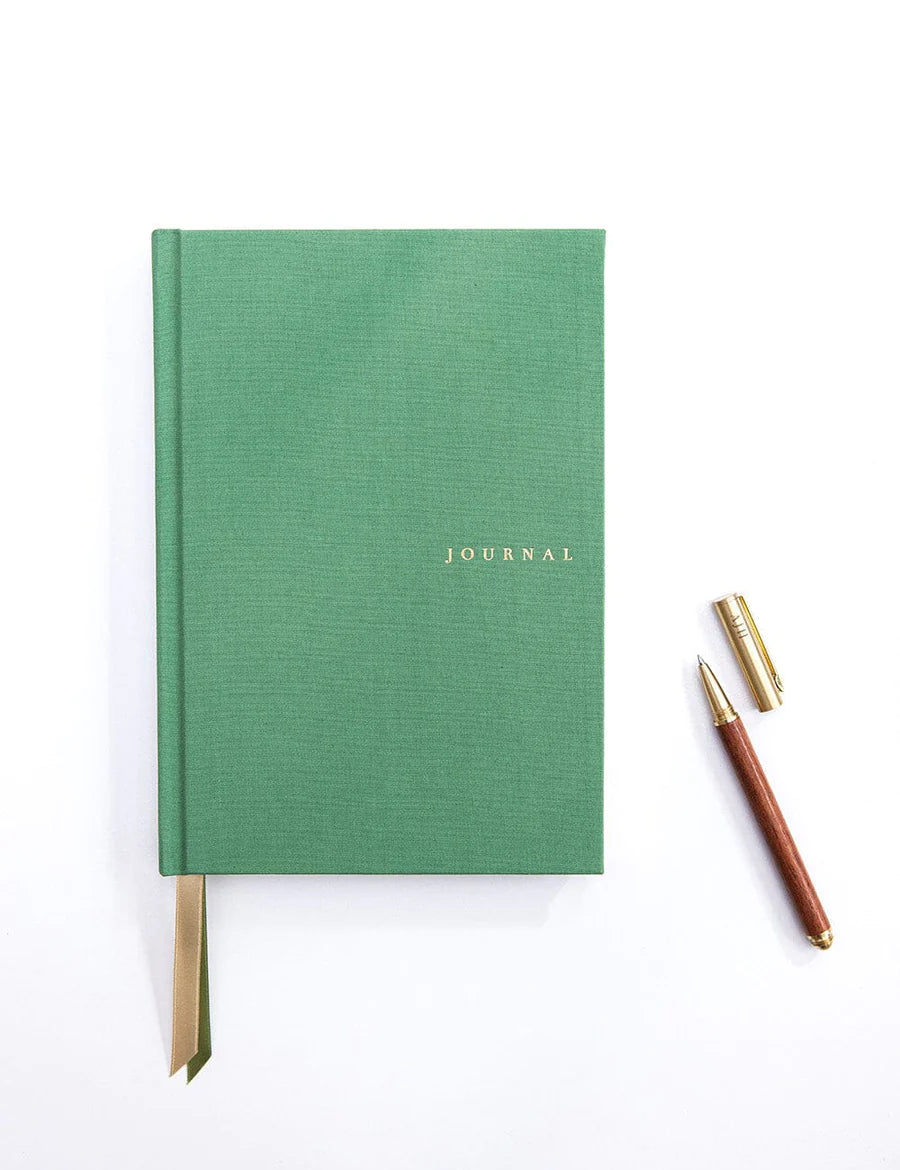 Bespoke Letterpress - Linen Bound Journal - Fern Green