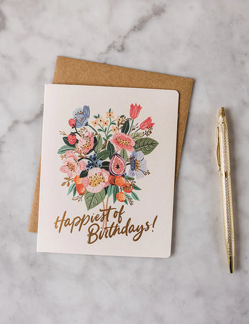 Bespoke Letterpress - Happiest of Birthdays - Fruit Bunch