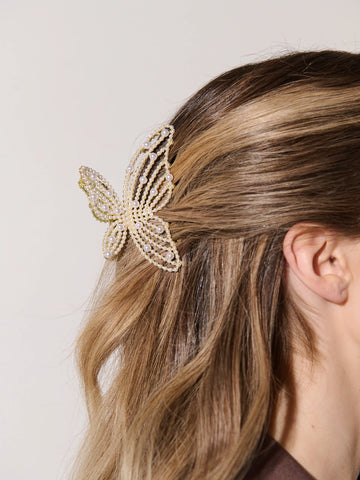 Angels Whisper - Faux Pearl Butterfly Hair Claw Clip