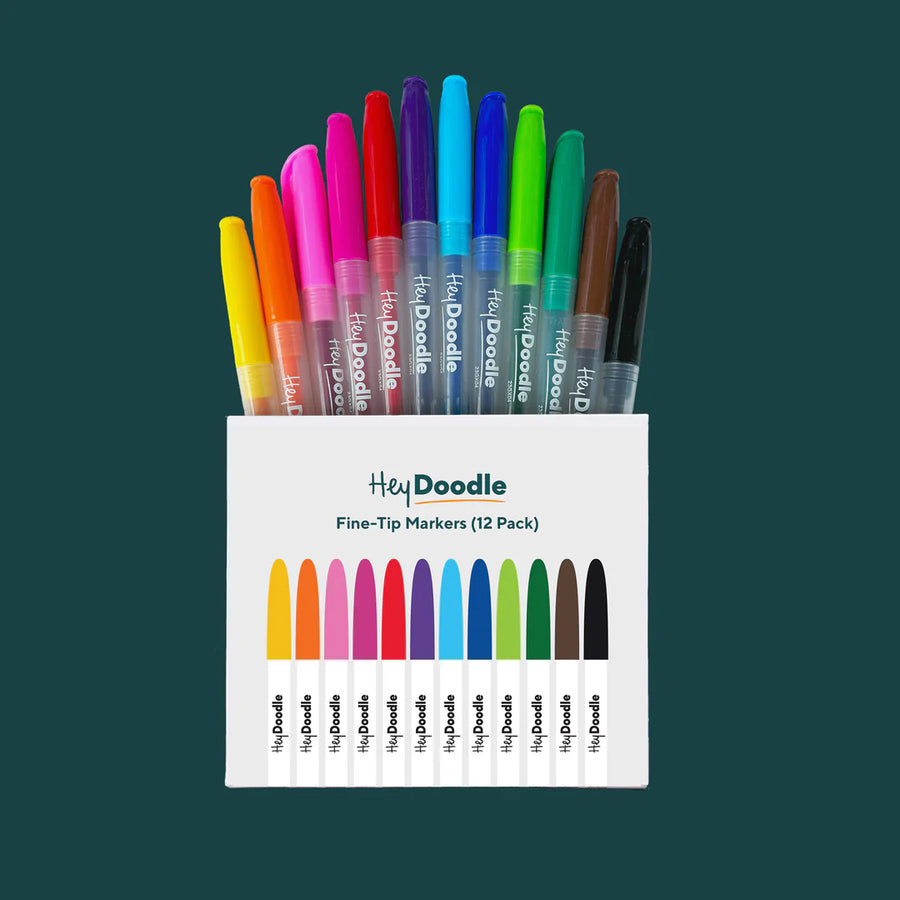 HeyDoodle - Fine-Tip Colour Markers