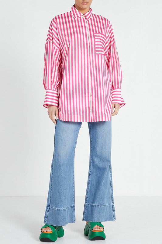 Bohemian Traders - Oversized Long Sleeve Shirt - Pink