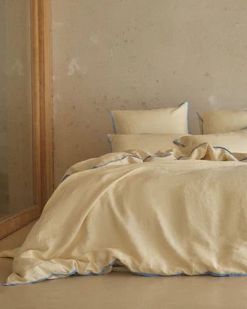 Hommey - Linen Quilt Cover - Butter - King