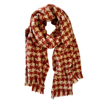 Greenwood Designs - Terracotta Houndstooth Winter Shawl