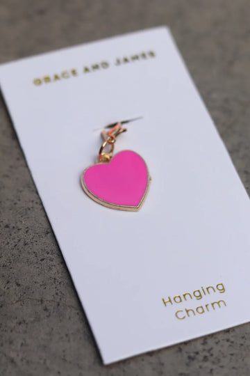 Grace & James - Hanging Charm - Heart Pink