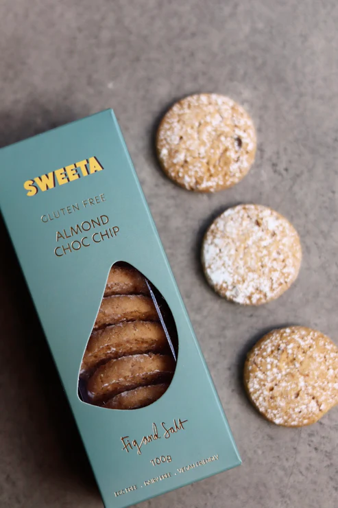 Sweeta - Almond Choc Chip Cookies - Gluten Free - 100g