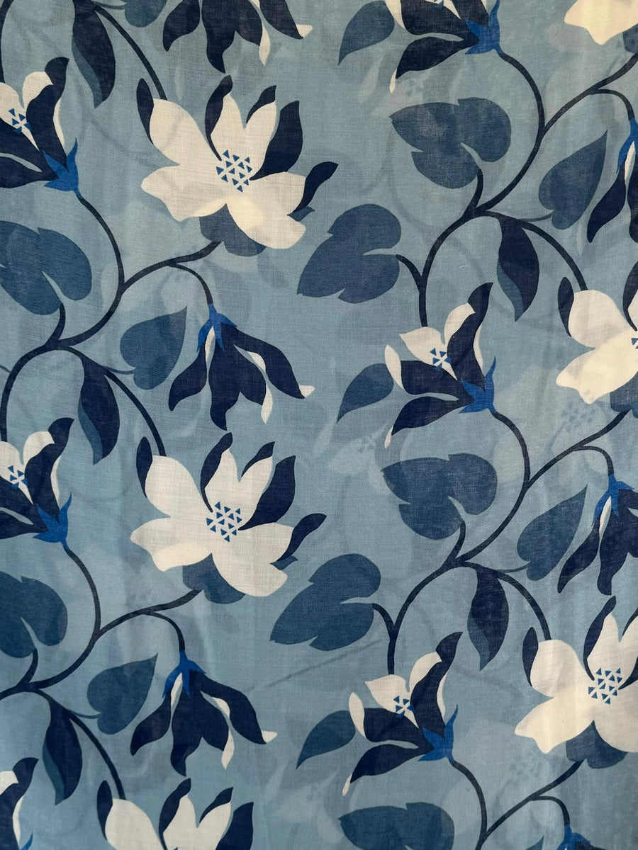 Greenwood Designs - Jessie Floral In Blue Autumn/Winter Scarf