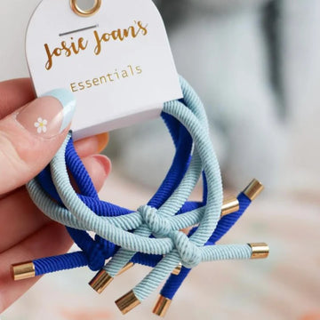 Josie Joan's - Britt Blue Hair Tie Essentials - Set of 5