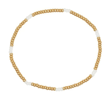 Pop Design - Gold & White Miyuki Beaded Bracelet