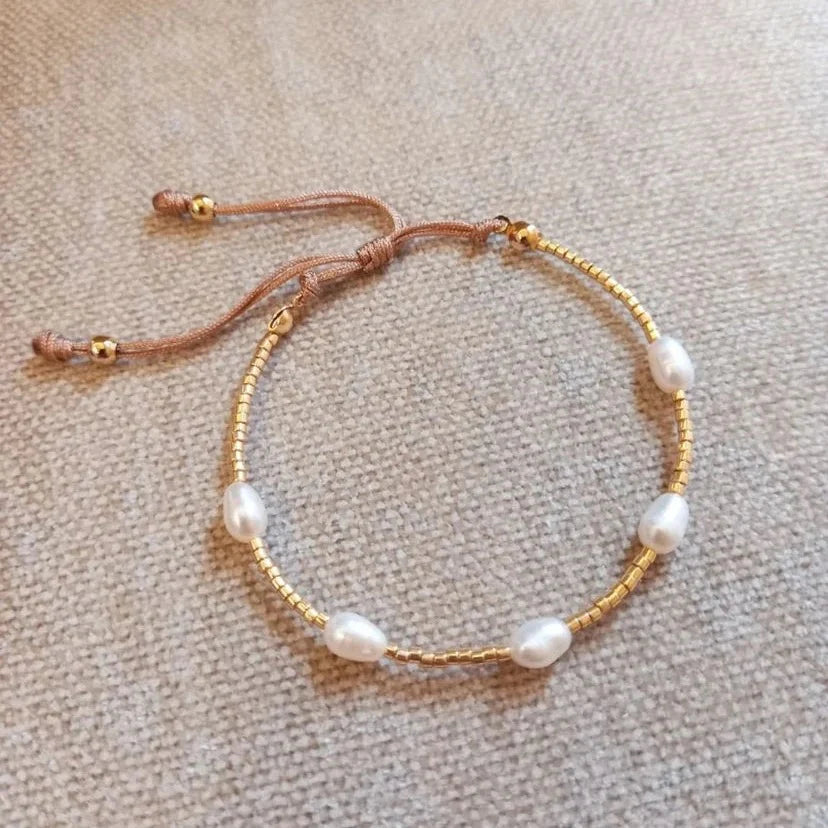 Pop Design - Golden Pearl Drop Bracelet