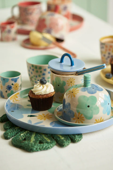 Jones & Co - Ditsy Espresso - Blue