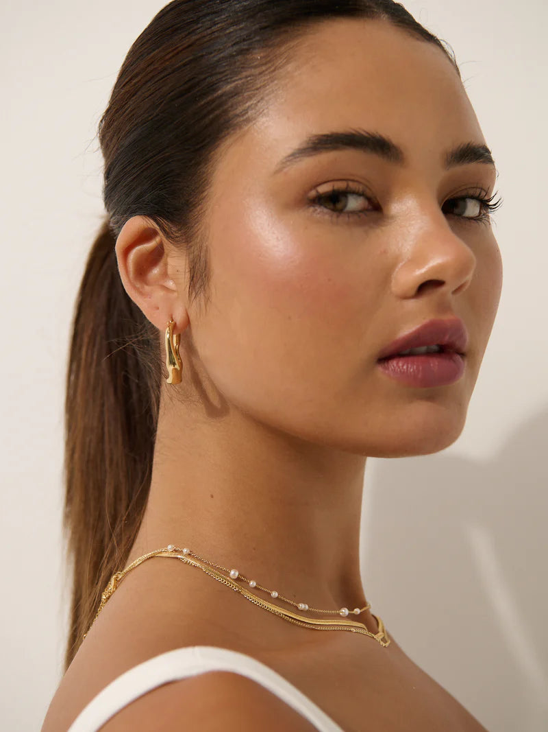 Angels Whisper - Wazy Textured 18k Gold Plated Earrings