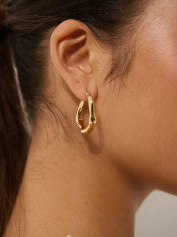 Angels Whisper - Wazy Textured 18k Gold Plated Earrings