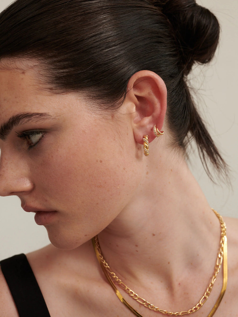 Angels Whisper - Diamante Twist 18k Gold Plated Earrings