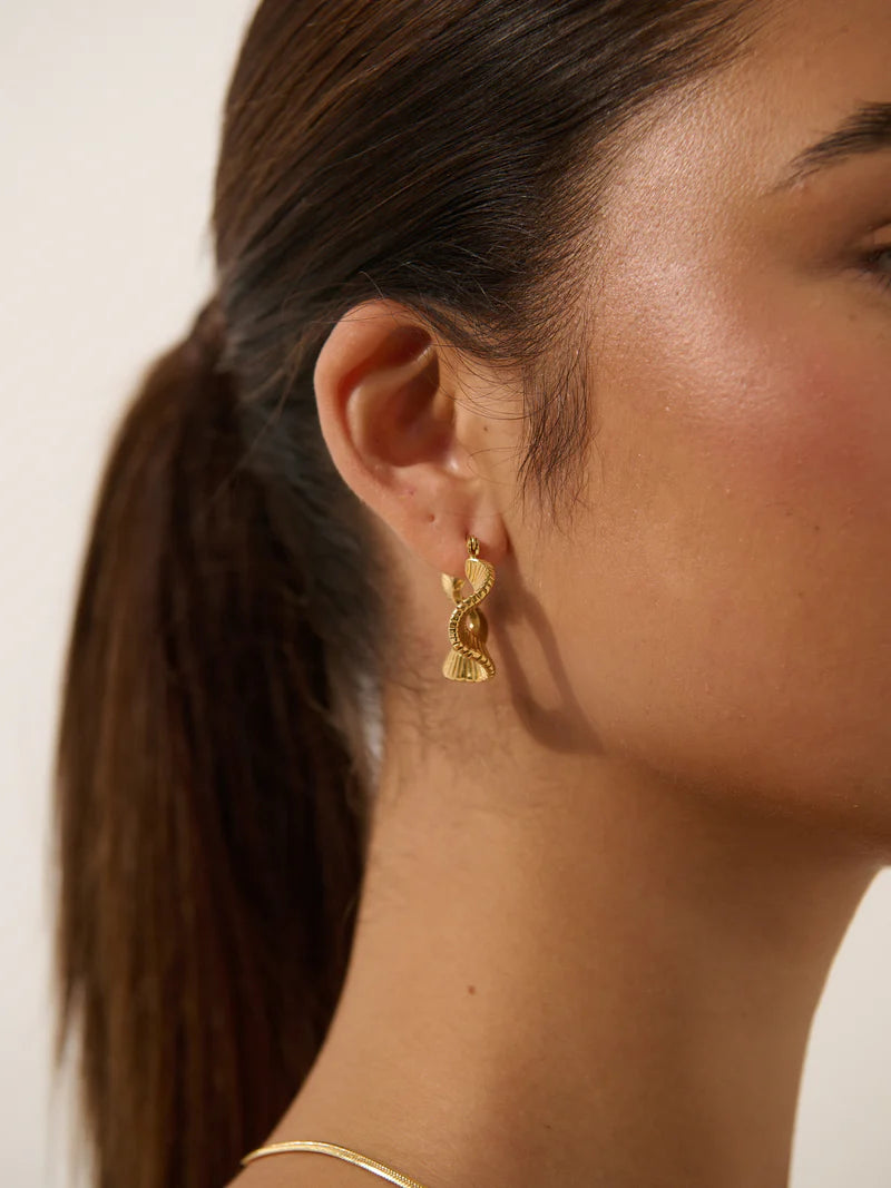 Angels Whisper - Wave Coil 18k Gold Plated Earrings