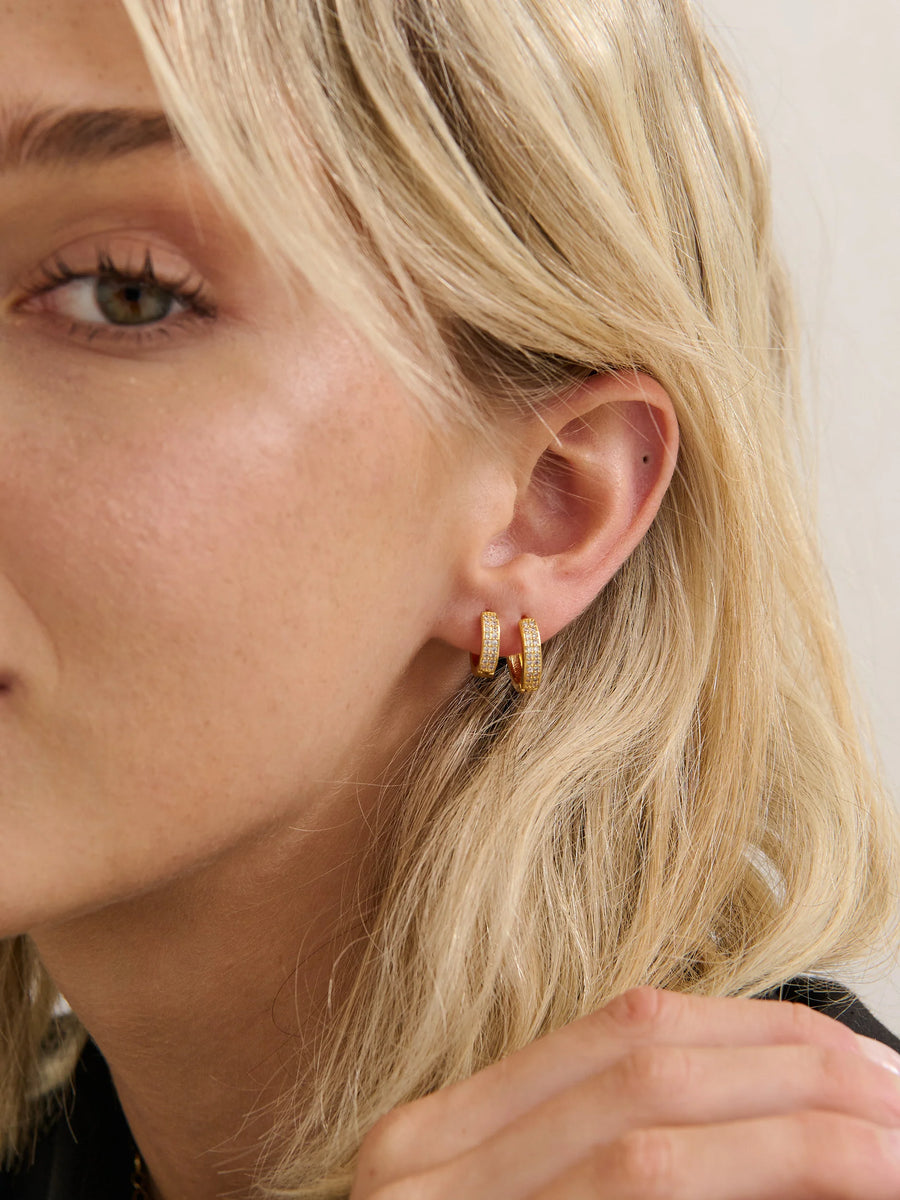 Angels Whisper - Stilla Diamante 18k Gold Plated Earrings (Small)