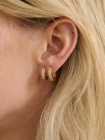 Angels Whisper - Stilla Diamante 18k Gold Plated Earrings (Small)