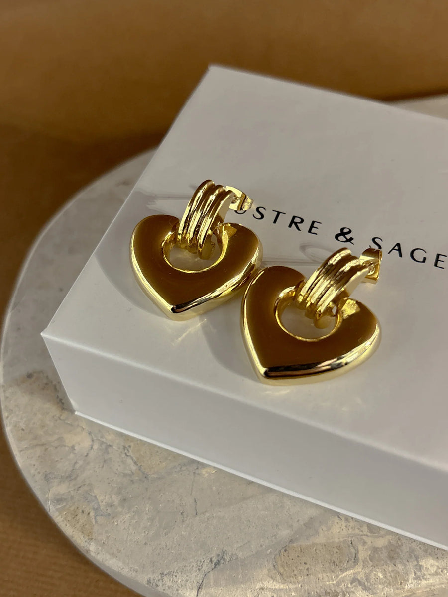 Angels Whisper - Tania Heart 18k Gold Plated Earrings
