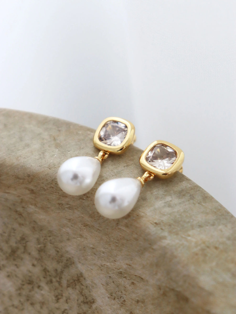 Angels Whisper - Amélie Bridal 18K Gold Plated Earrings