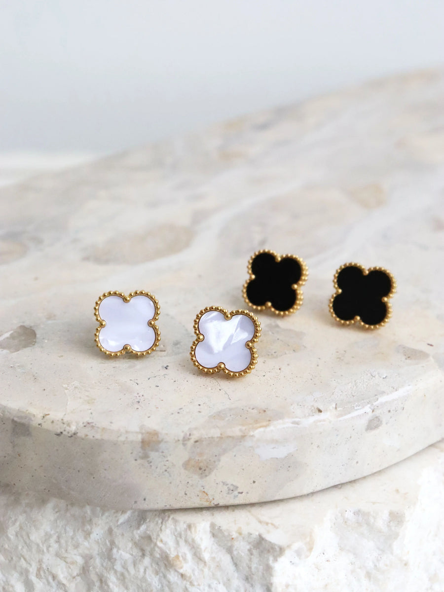 Angels Whisper - Charlotte Earrings in 18K Gold Plated in Black