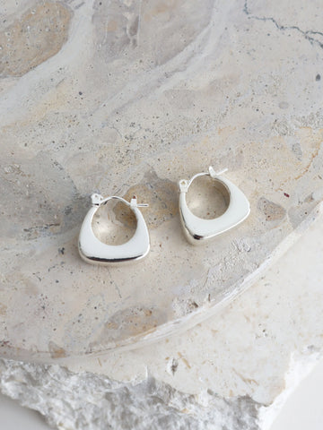 Angels Whisper - Nora Huggie Sterling Silver Plated Earrings