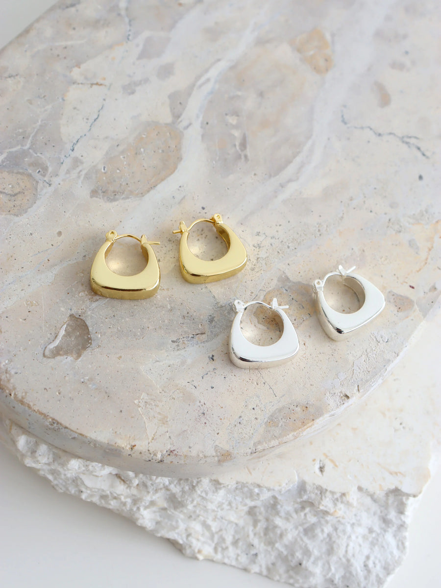 Angels Whisper - Nora Huggie 18K Gold Plated Earrings