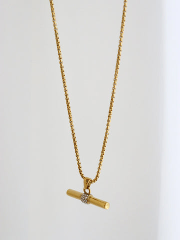 Angels Whisper - Vivienne T-Bar 18k Gold Plated Necklace