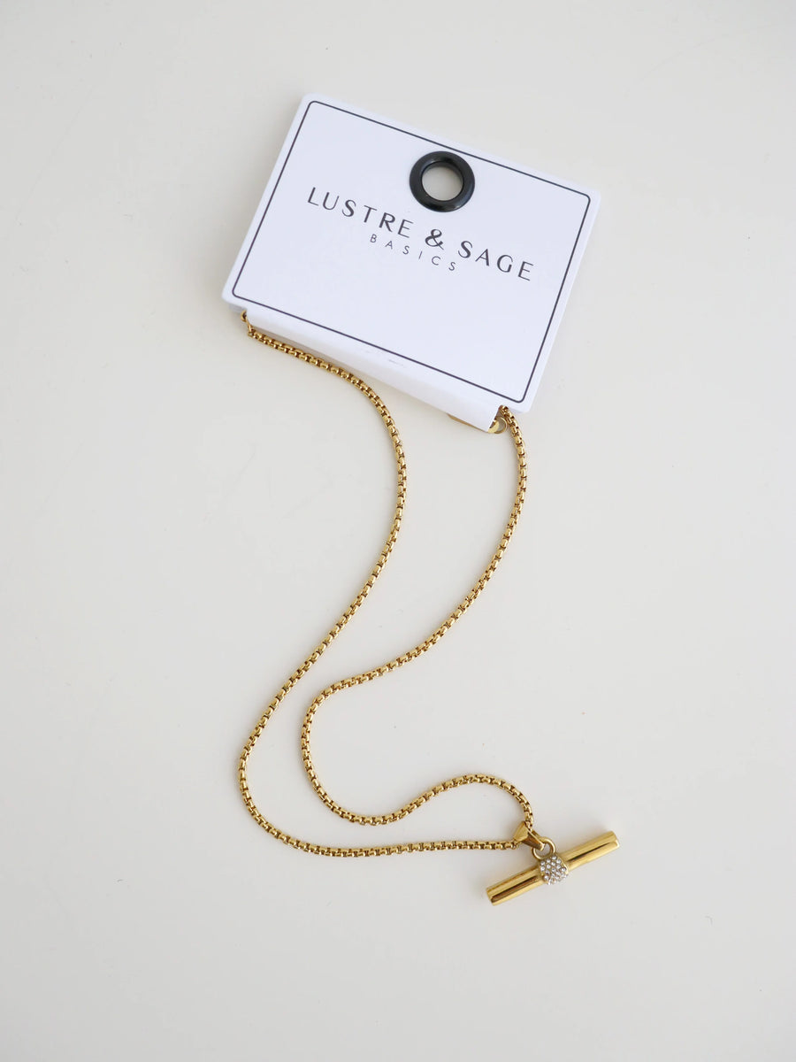 Angels Whisper - Vivienne T-Bar 18k Gold Plated Necklace