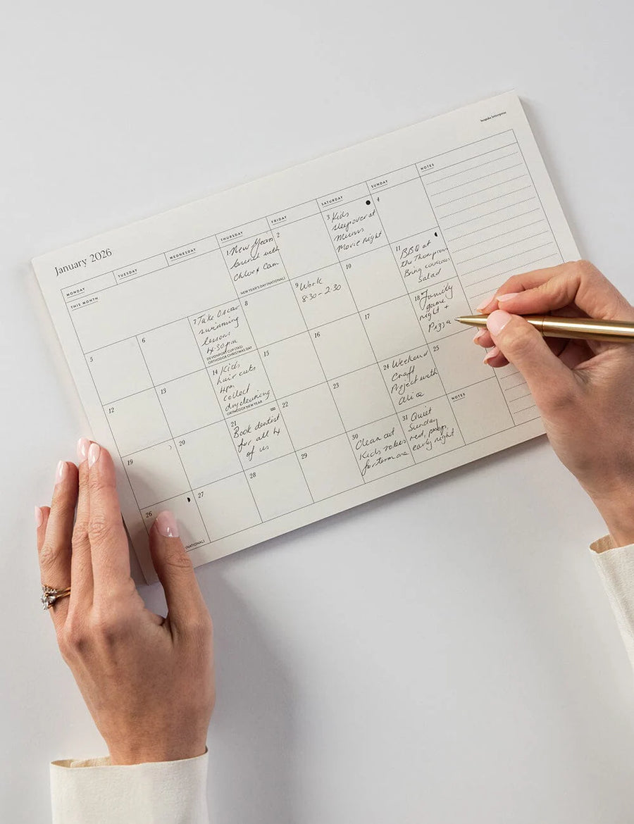 Bespoke Letterpress - 2026 Monthly Fridge Magnetic Calendar