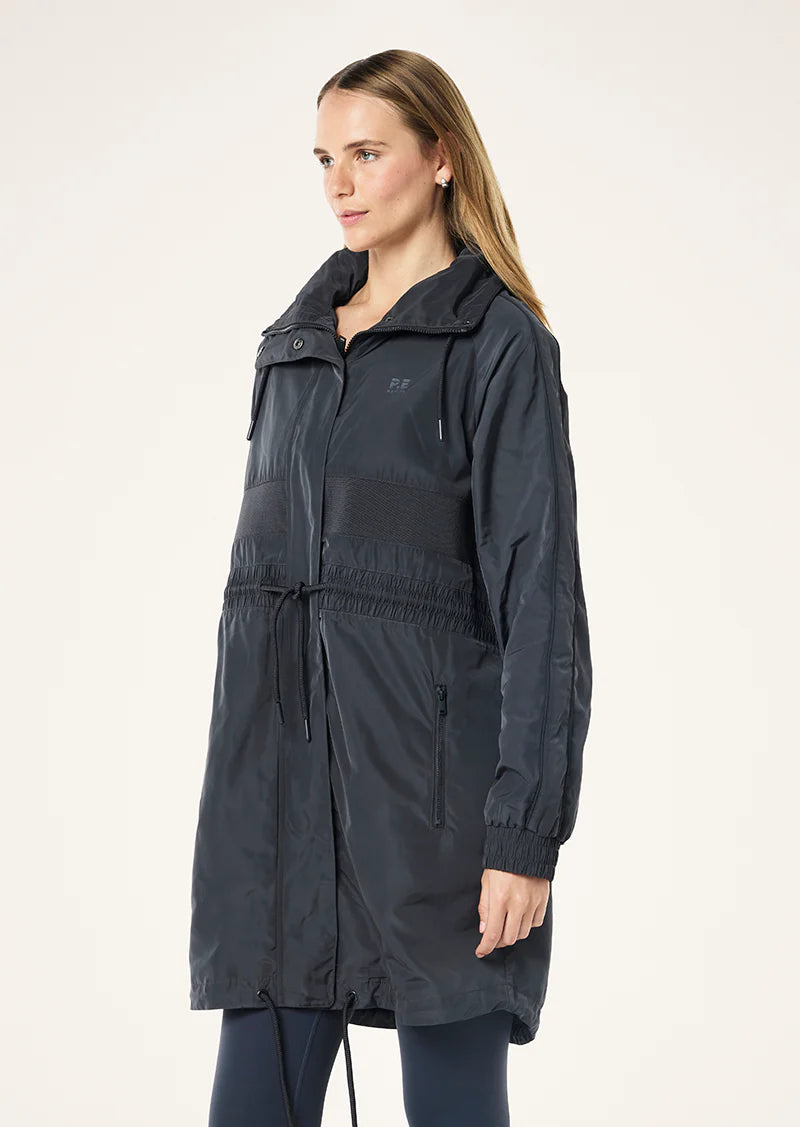 P.E Nation - MID-LENGTH MAN DOWN JACKET IN MARINE BLUE
