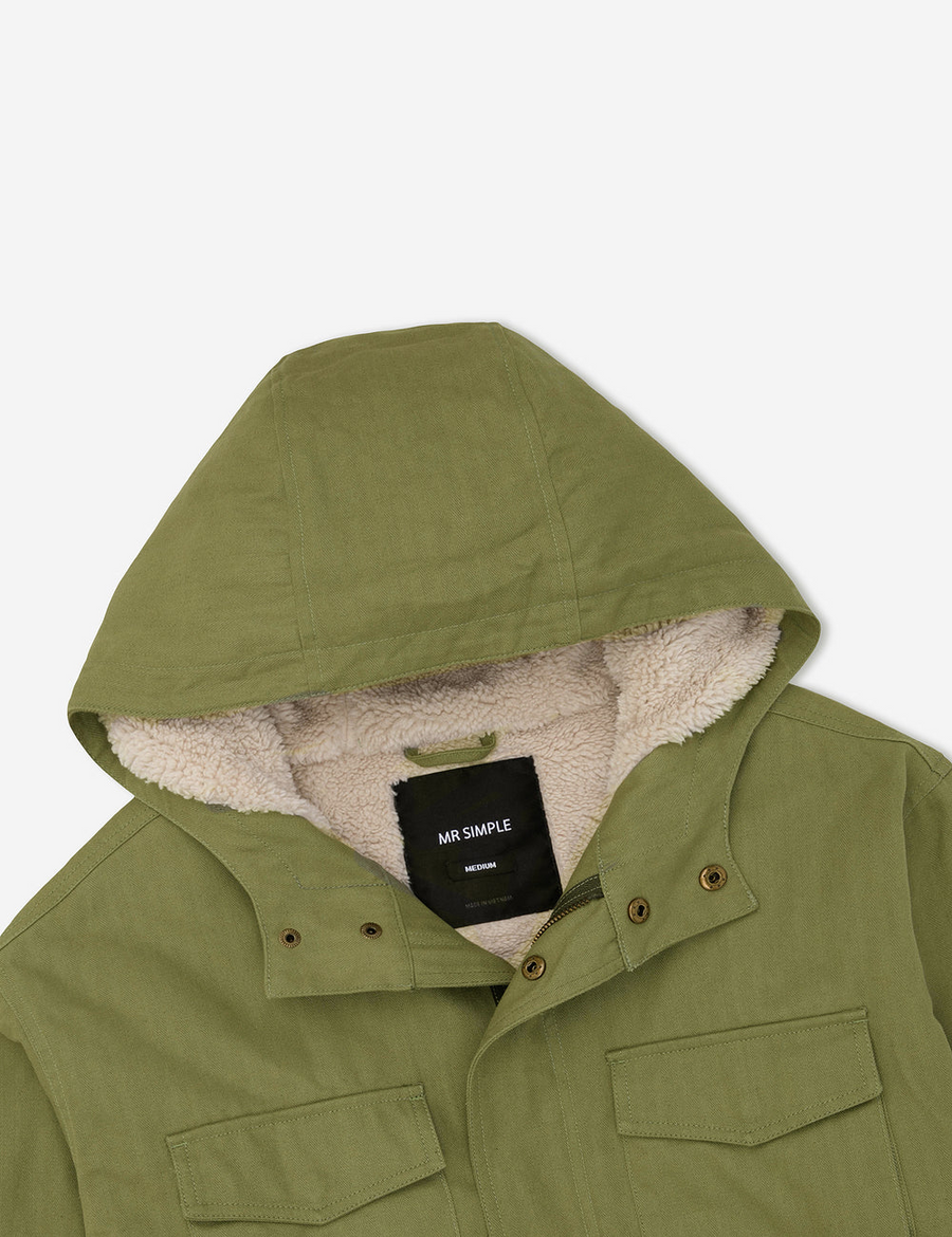 Mr Simple Mod Sherpa Jacket Army Clover and Co