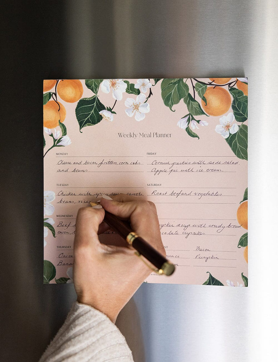 Bespoke Letterpress - Meal Planner Notepad - Peaches