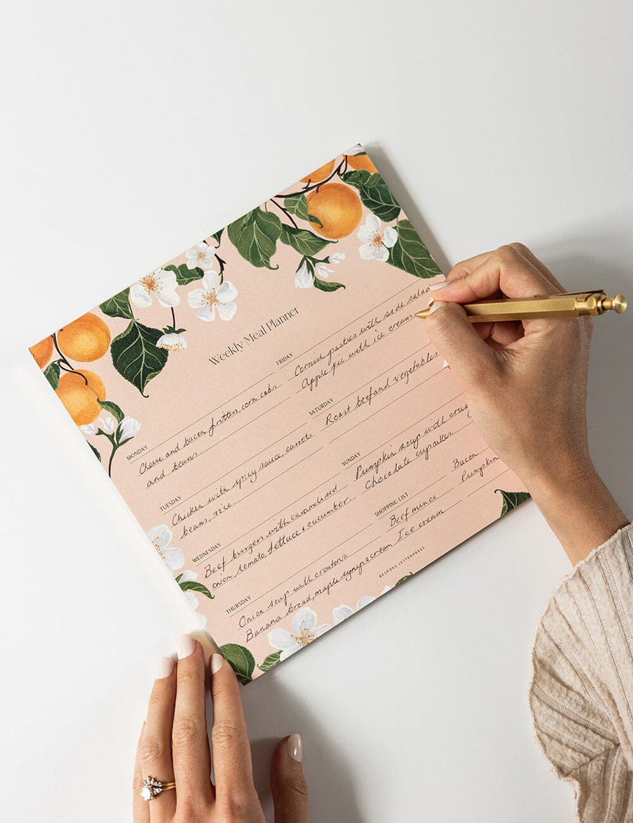 Bespoke Letterpress - Meal Planner Notepad - Peaches