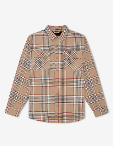 Mr Simple - Flannel Long Sleeve Shirt - Natural Check