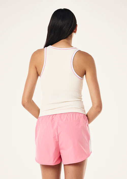 P.E Nation - Nexus Rib Tank - Whisper White/Pink Lemonade