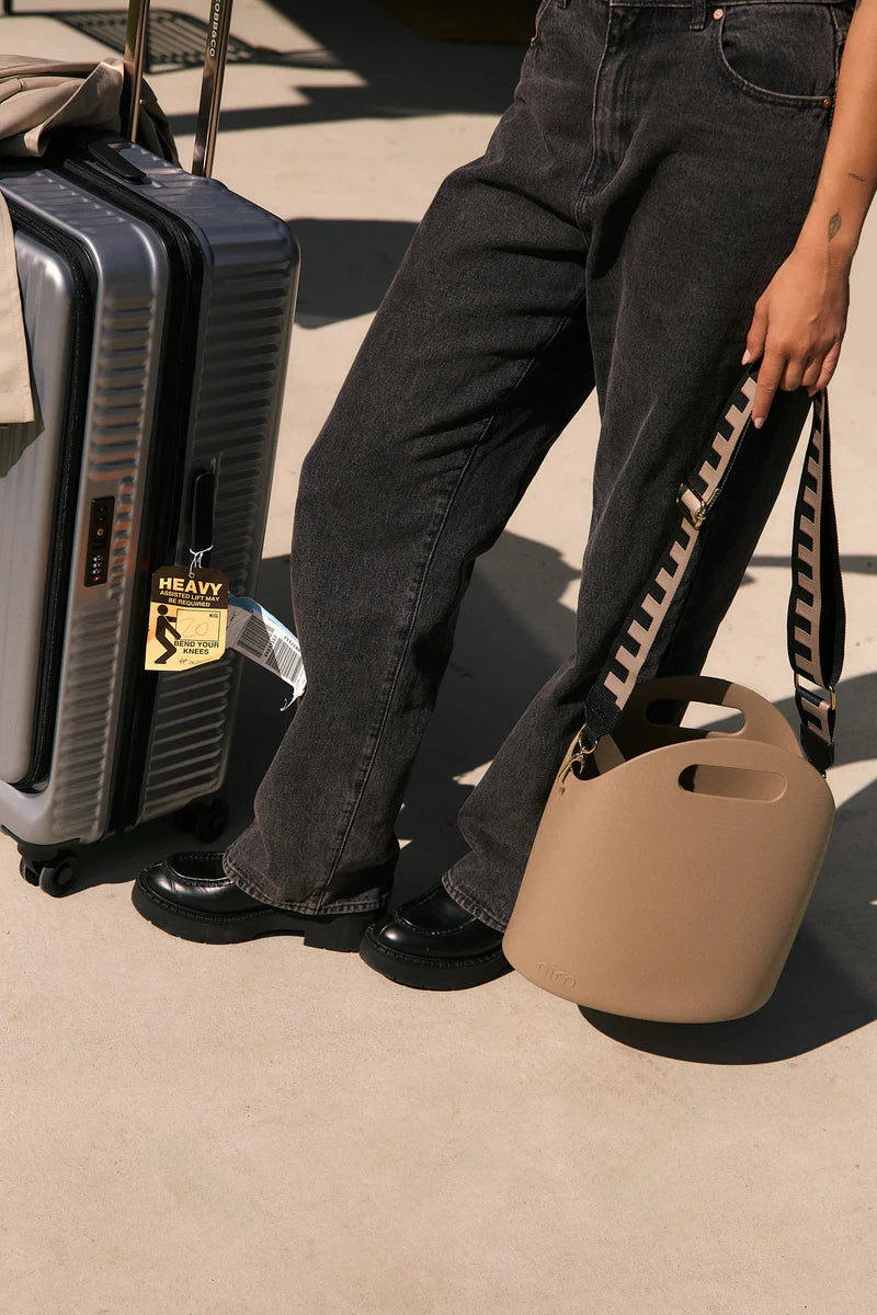 Nim - Shoulder Strap - Black/Taupe Block