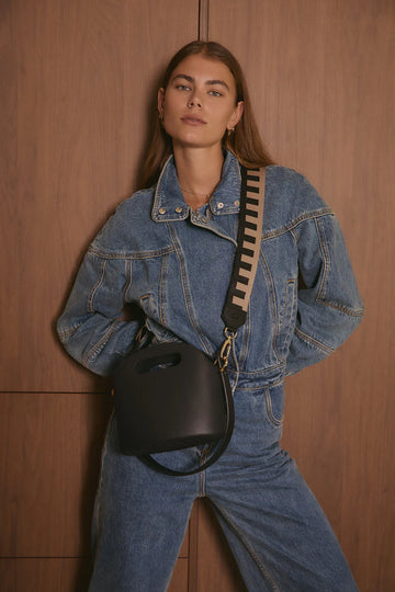 Nim - Shoulder Strap - Black/Taupe Block