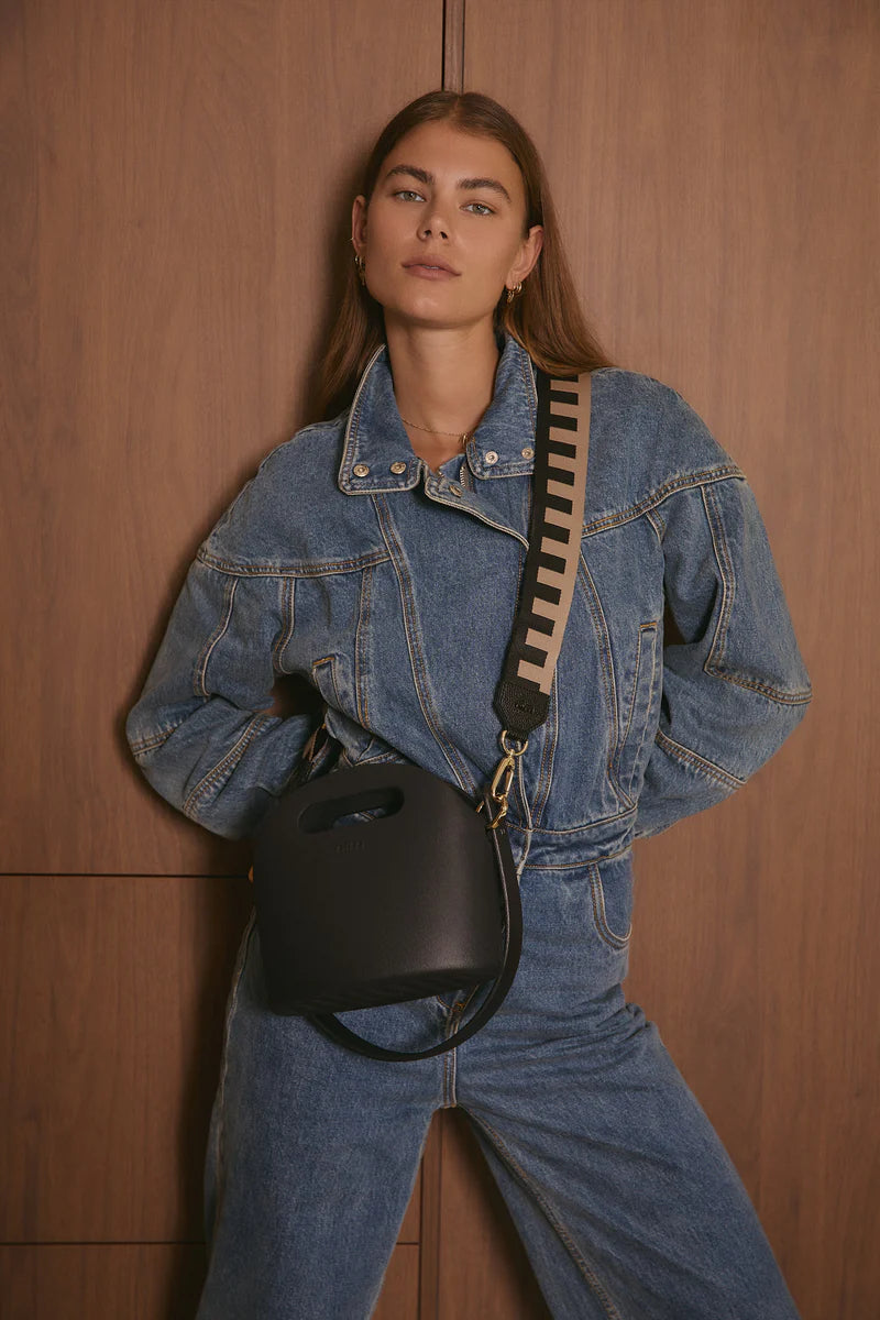 Nim - Shoulder Strap - Black/Taupe Block